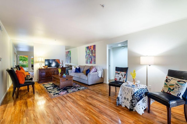 living room featuring hardwood / wood-style floors