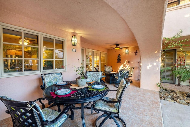 view of patio with ceiling fan