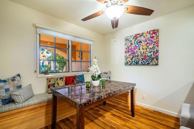 office space with hardwood / wood-style floors