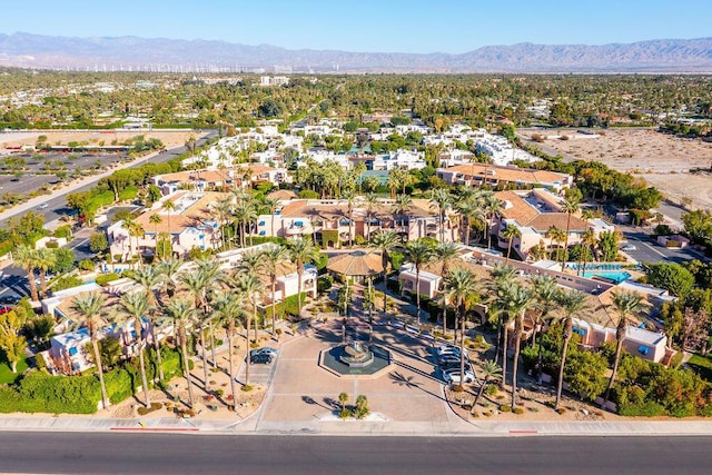 bird's eye view with a mountain view