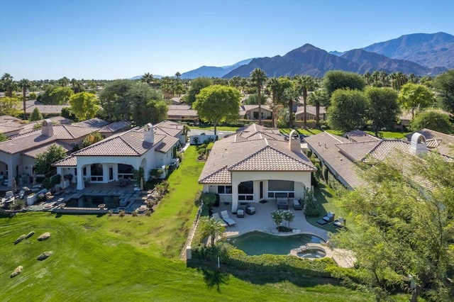 aerial view featuring a mountain view