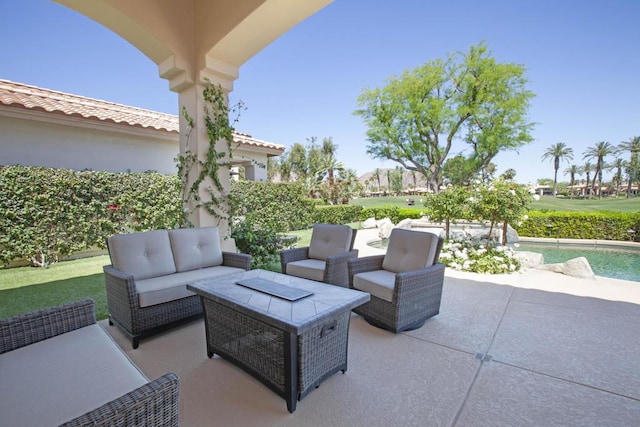 view of patio with outdoor lounge area