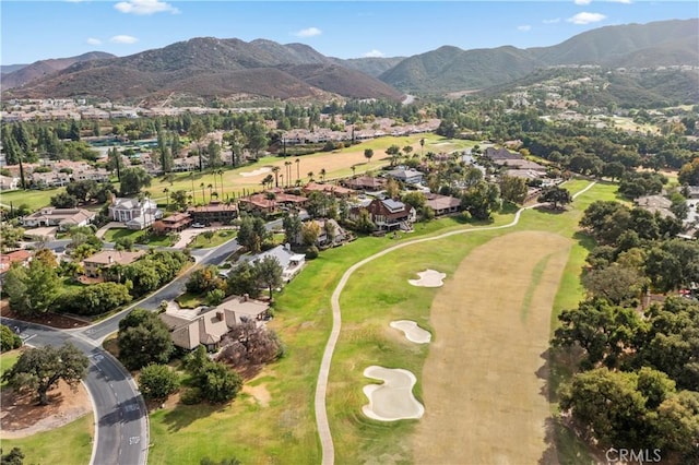 drone / aerial view featuring a mountain view