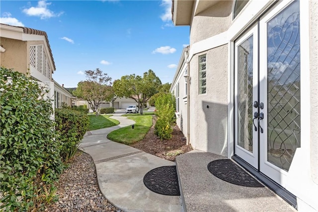 exterior space with french doors