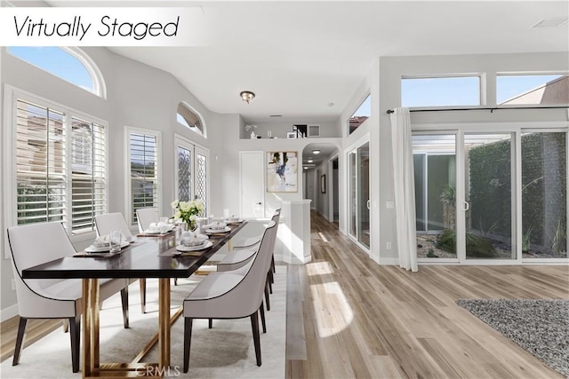 dining area featuring light hardwood / wood-style flooring