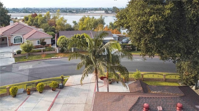 exterior space featuring a water view