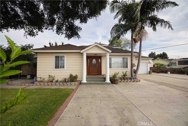 view of front of home with a garage