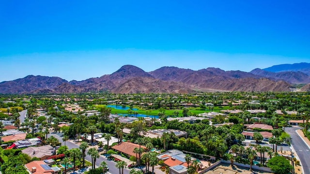 aerial view with a mountain view