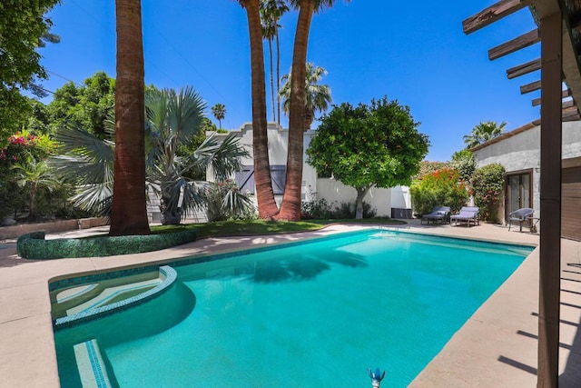 view of pool featuring a patio area