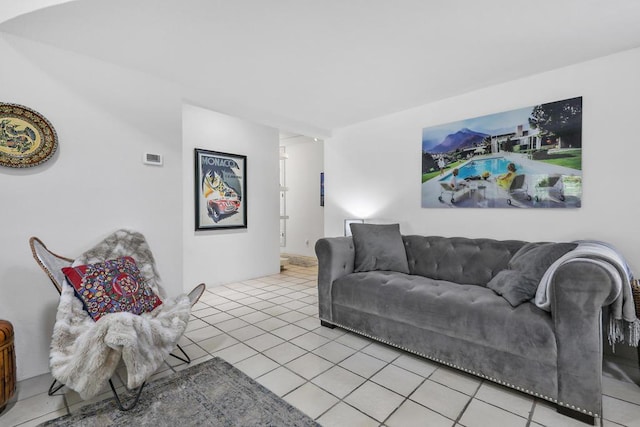 view of tiled living room