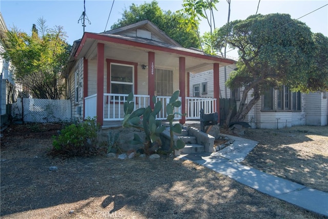 bungalow featuring covered porch