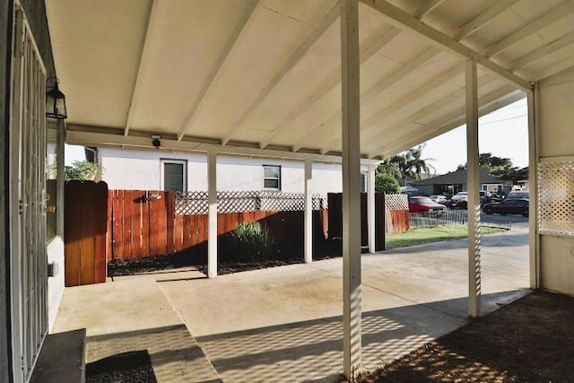 view of patio with a carport