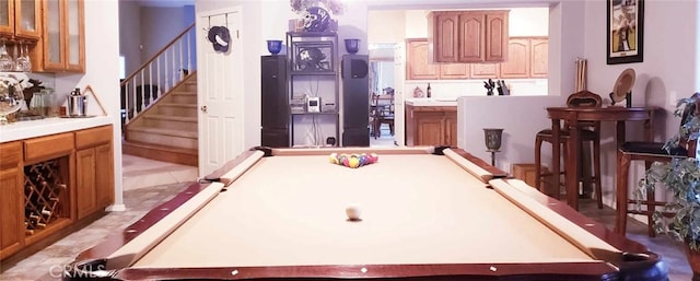 playroom with pool table