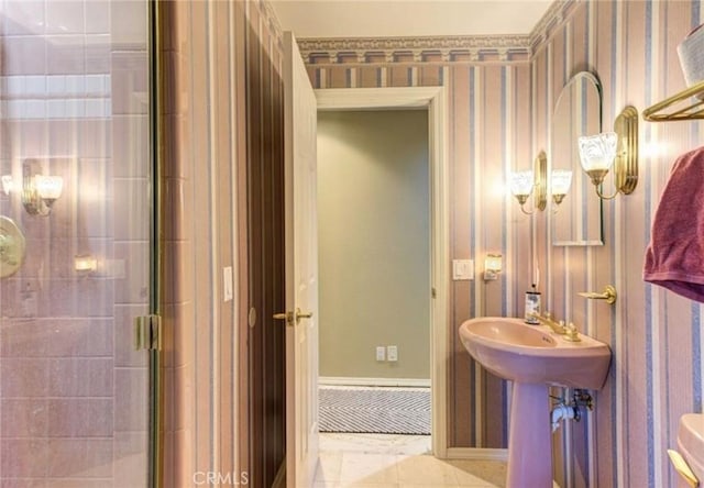 bathroom with walk in shower