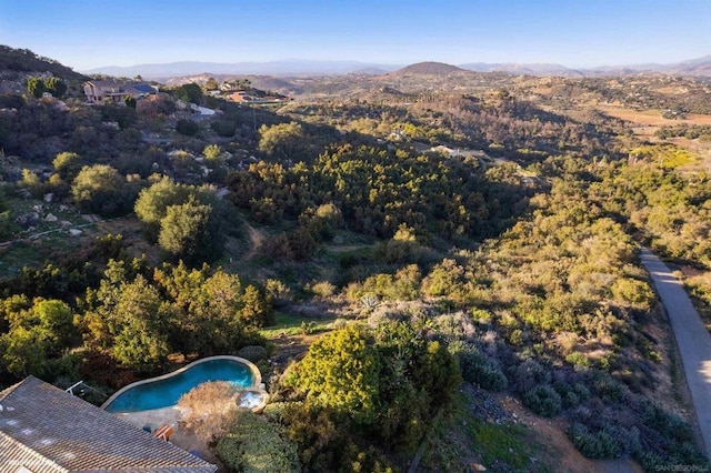 aerial view with a mountain view