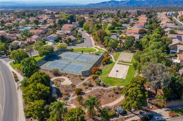 bird's eye view featuring a mountain view