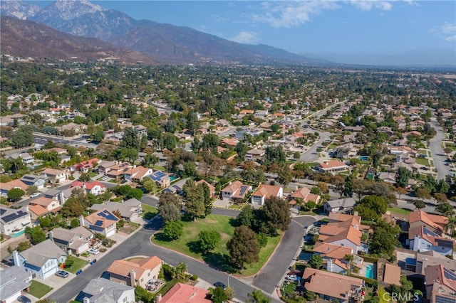 aerial view with a mountain view