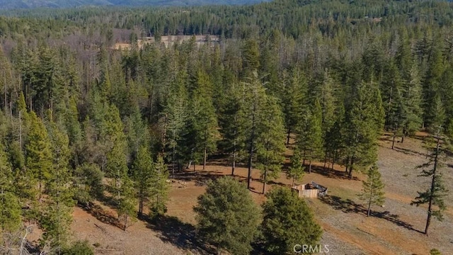aerial view with a forest view and a mountain view