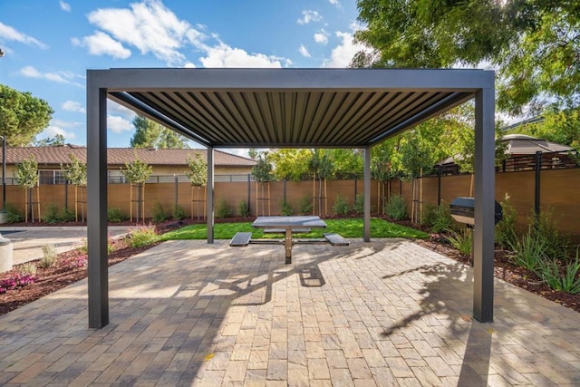 view of patio featuring a carport