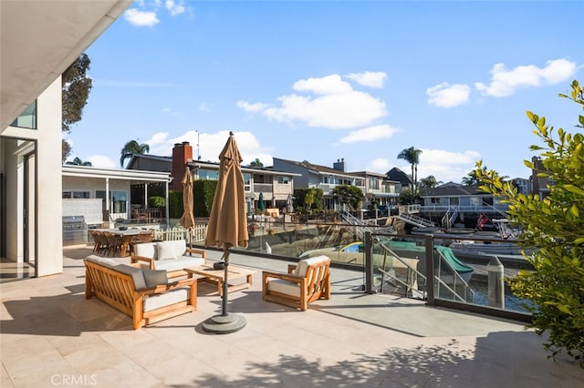 view of patio with an outdoor hangout area