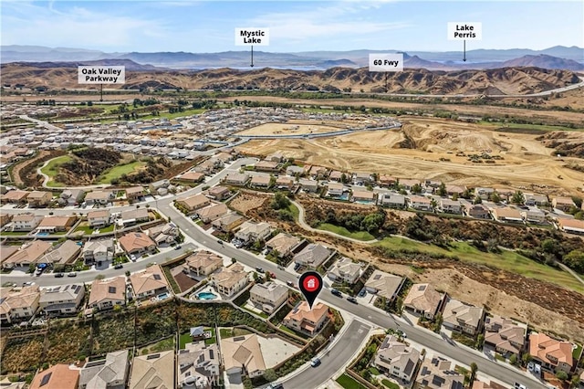 aerial view featuring a mountain view