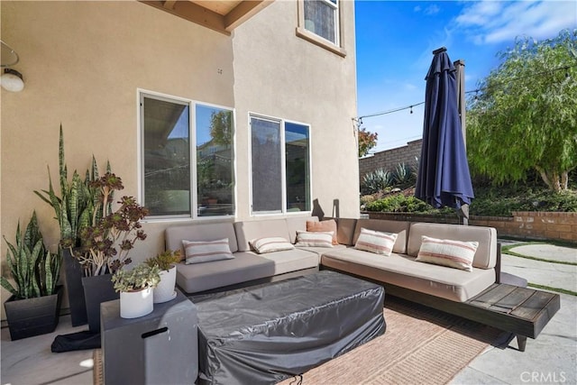 view of patio / terrace with an outdoor living space