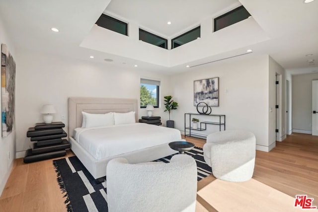 bedroom featuring light hardwood / wood-style flooring