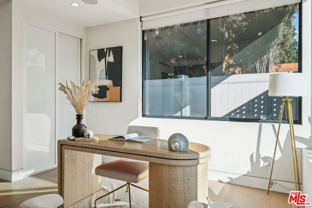 office featuring light hardwood / wood-style floors