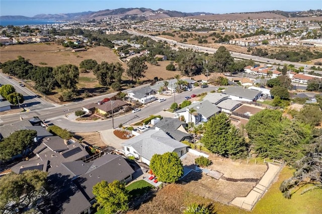 aerial view with a mountain view