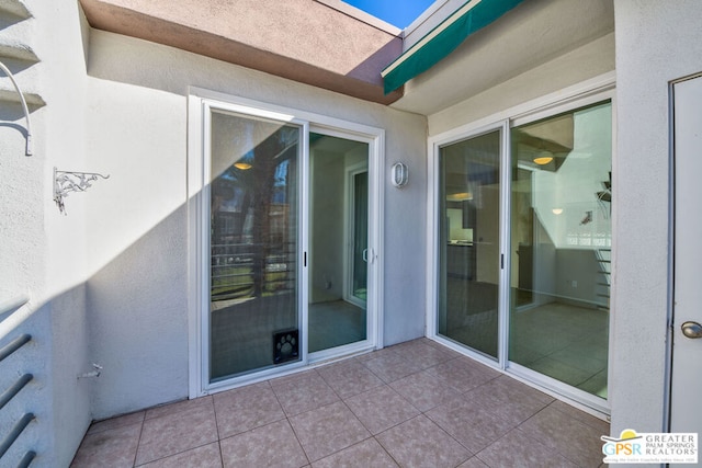 balcony with a patio area