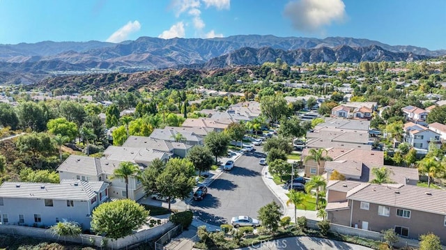 aerial view with a mountain view