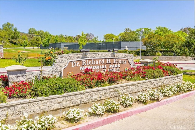 view of community sign