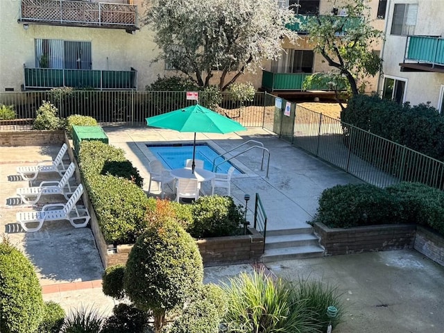 view of pool with a patio