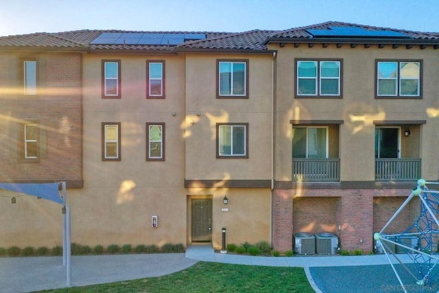 view of front of home with central AC