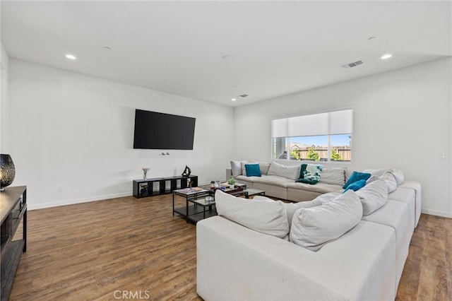 living room featuring hardwood / wood-style flooring