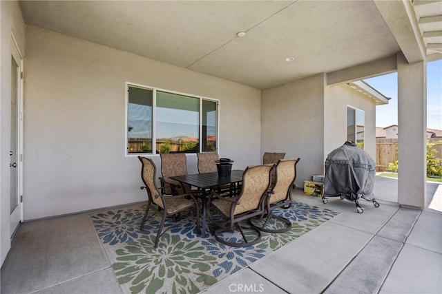 view of patio / terrace featuring a grill