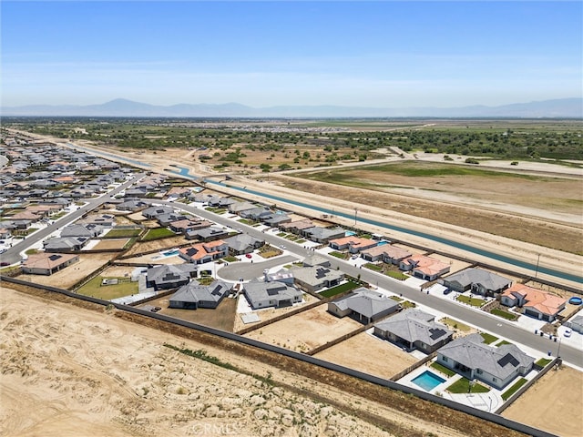 drone / aerial view with a mountain view