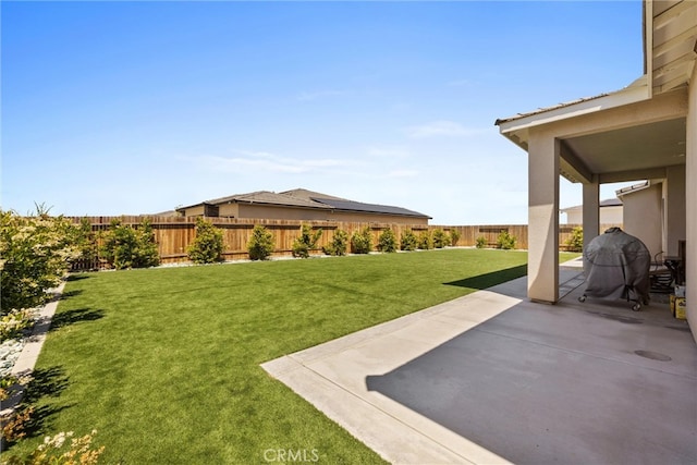 view of yard with a patio area