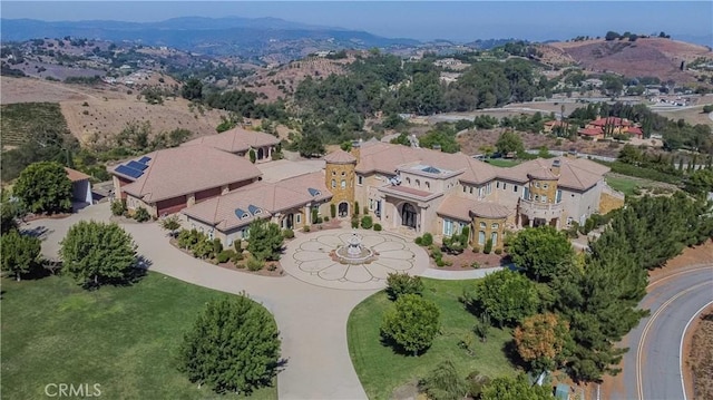 aerial view featuring a mountain view