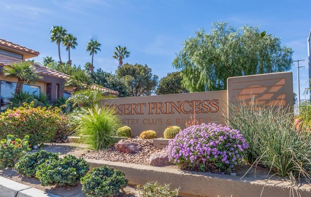 view of community sign