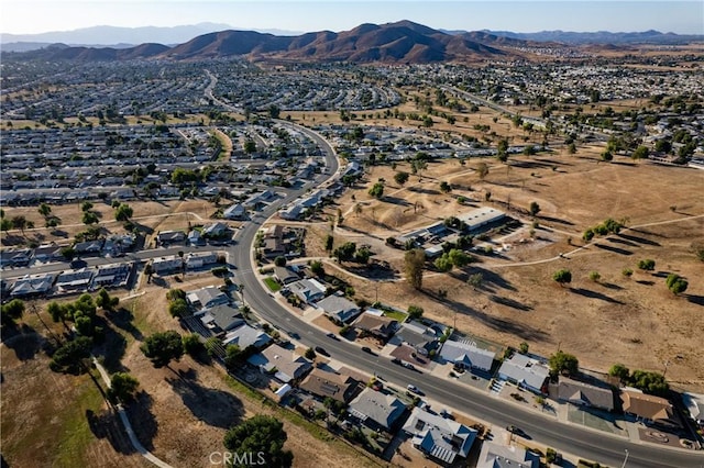 aerial view with a mountain view