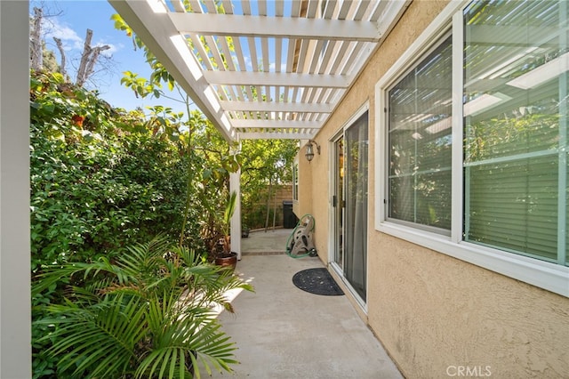 view of patio / terrace featuring a pergola