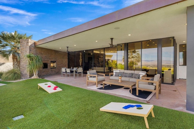 view of patio featuring an outdoor living space