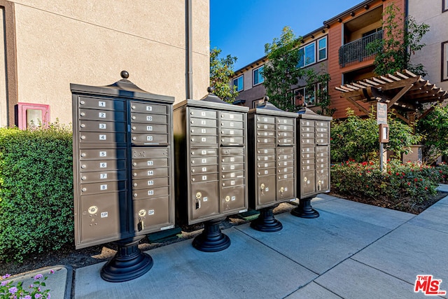 surrounding community with mail boxes