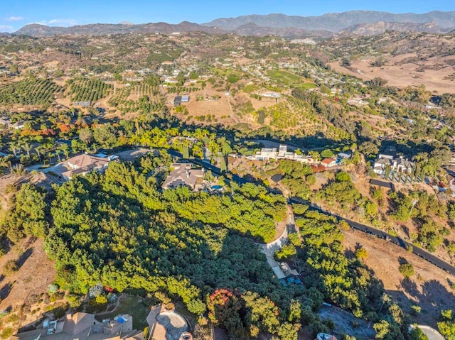 drone / aerial view with a mountain view