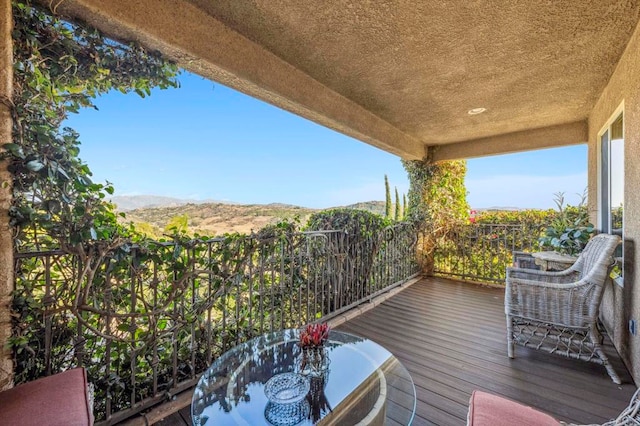 balcony with a mountain view