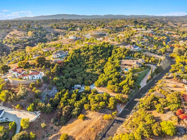 drone / aerial view with a mountain view