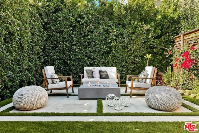 view of patio with an outdoor hangout area