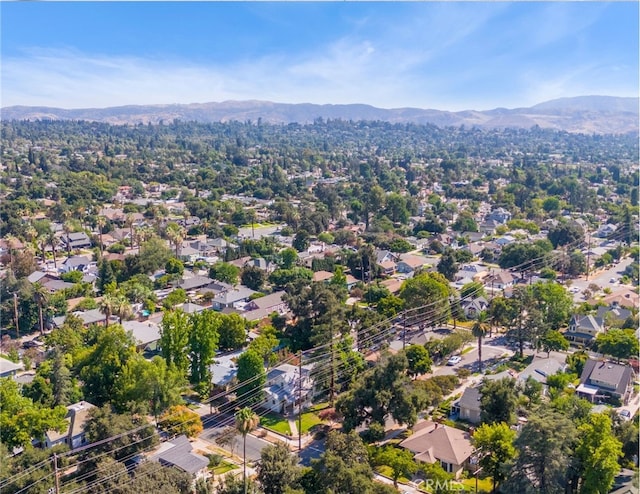 bird's eye view with a mountain view