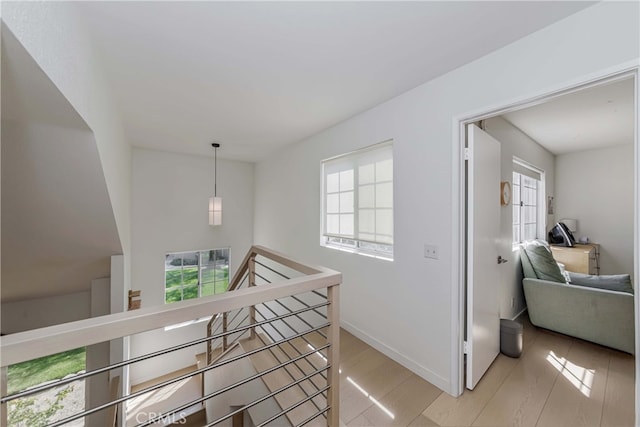 hall featuring light hardwood / wood-style flooring